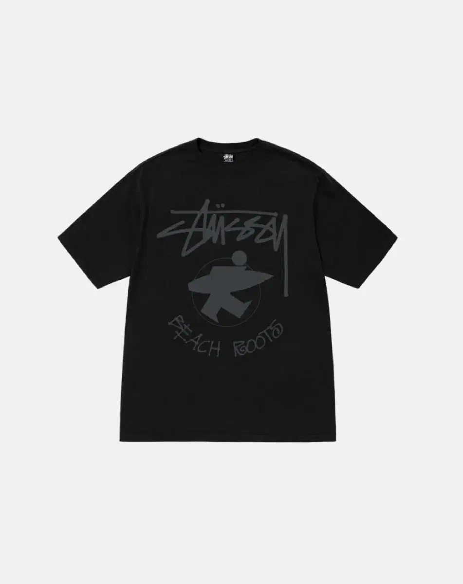 스투시 비치 루트 피그먼트 다이드 티셔츠 블랙 Stussy